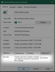 How to unblock the file